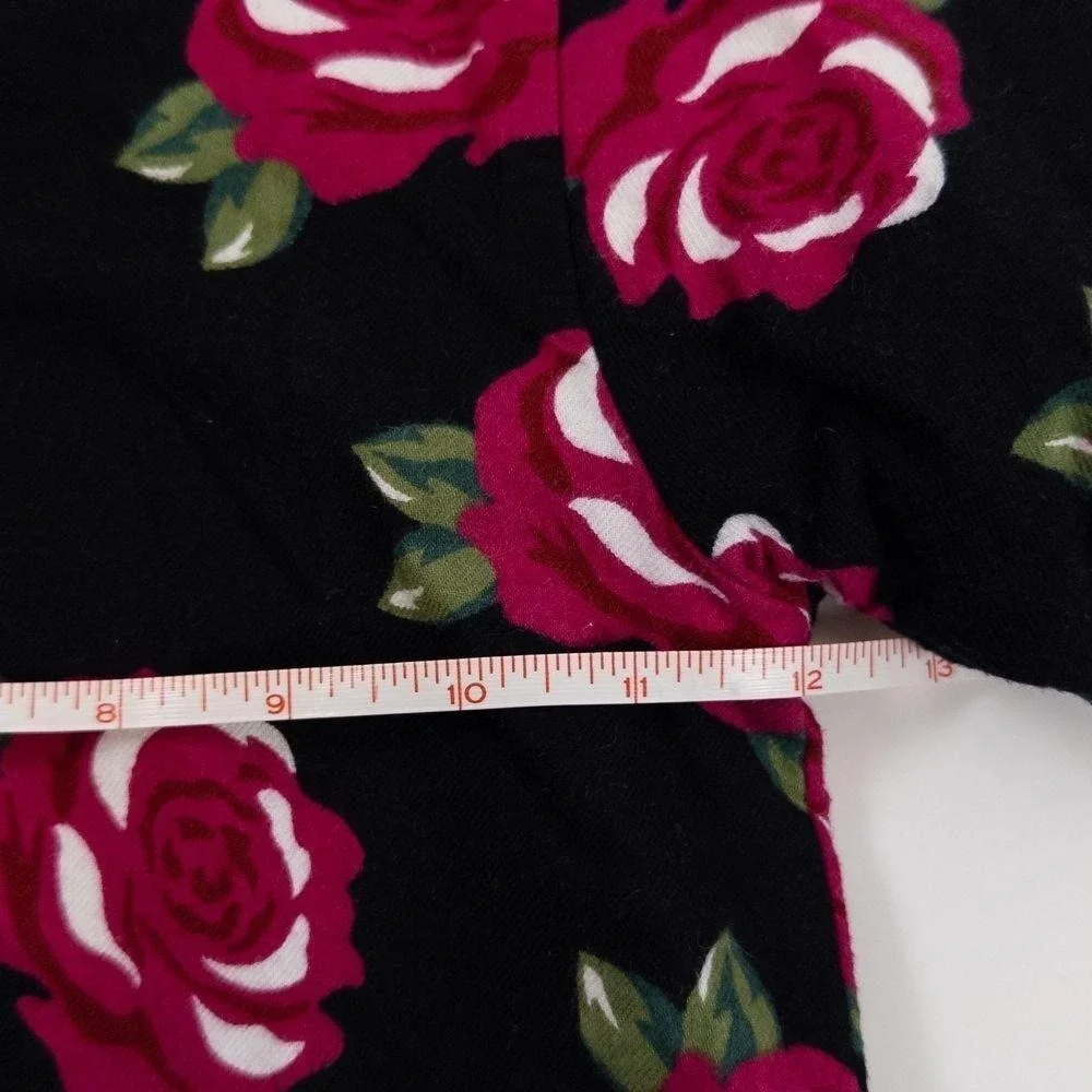 Vintage 90s Baby Togs Padded Rose Floral Print Jacket Boho Black‎ Pink Girls 24m